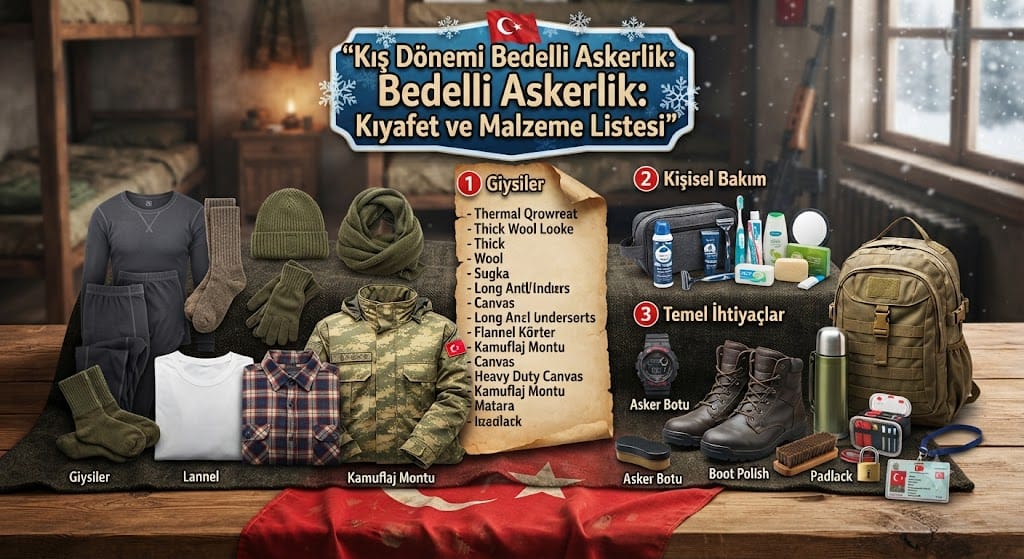 Kış Dönemi Bedelli Askerlik Yapacaklar İçin Kıyafet ve Malzeme Listesi