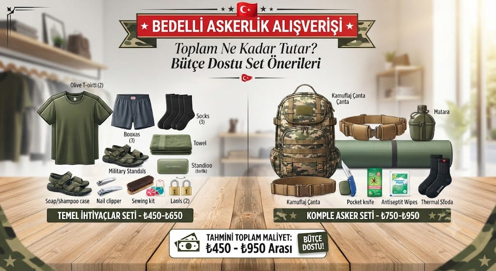 Bedelli Askerlik Alışverişi Toplam Ne Kadar Tutar? Bütçe Dostu Set Önerileri